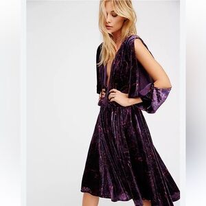 Free People Medusa Purple Velvet Midi Dress
